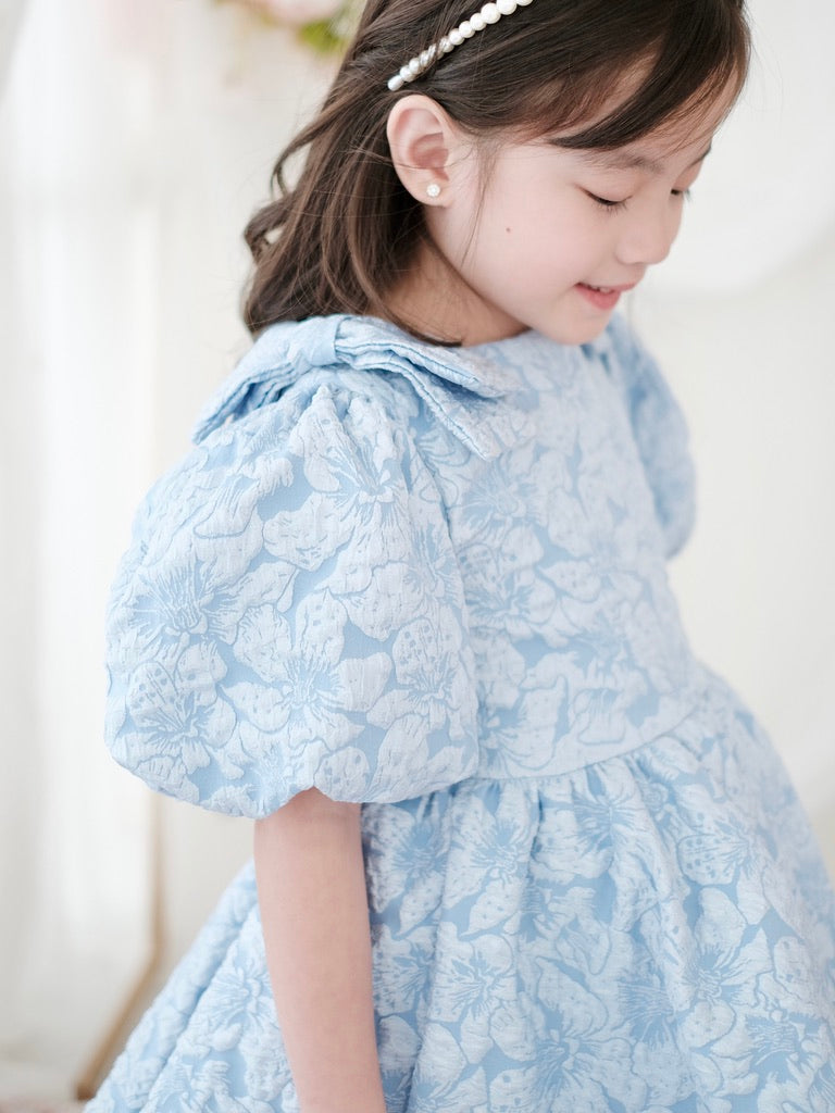 Amoretta Jacquard Dress | Baby Blue
