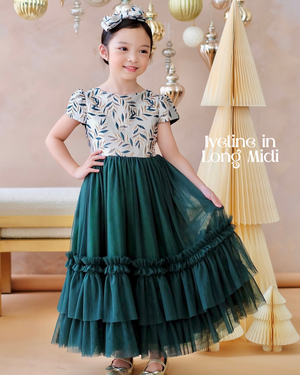 Iveline Jacquard Long Dress | Hunter Green | Pre-order