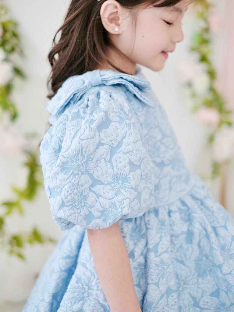 Amoretta Jacquard Dress | Baby Blue