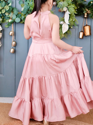 Palma Maxi Dress with Sash | Dusty Pink