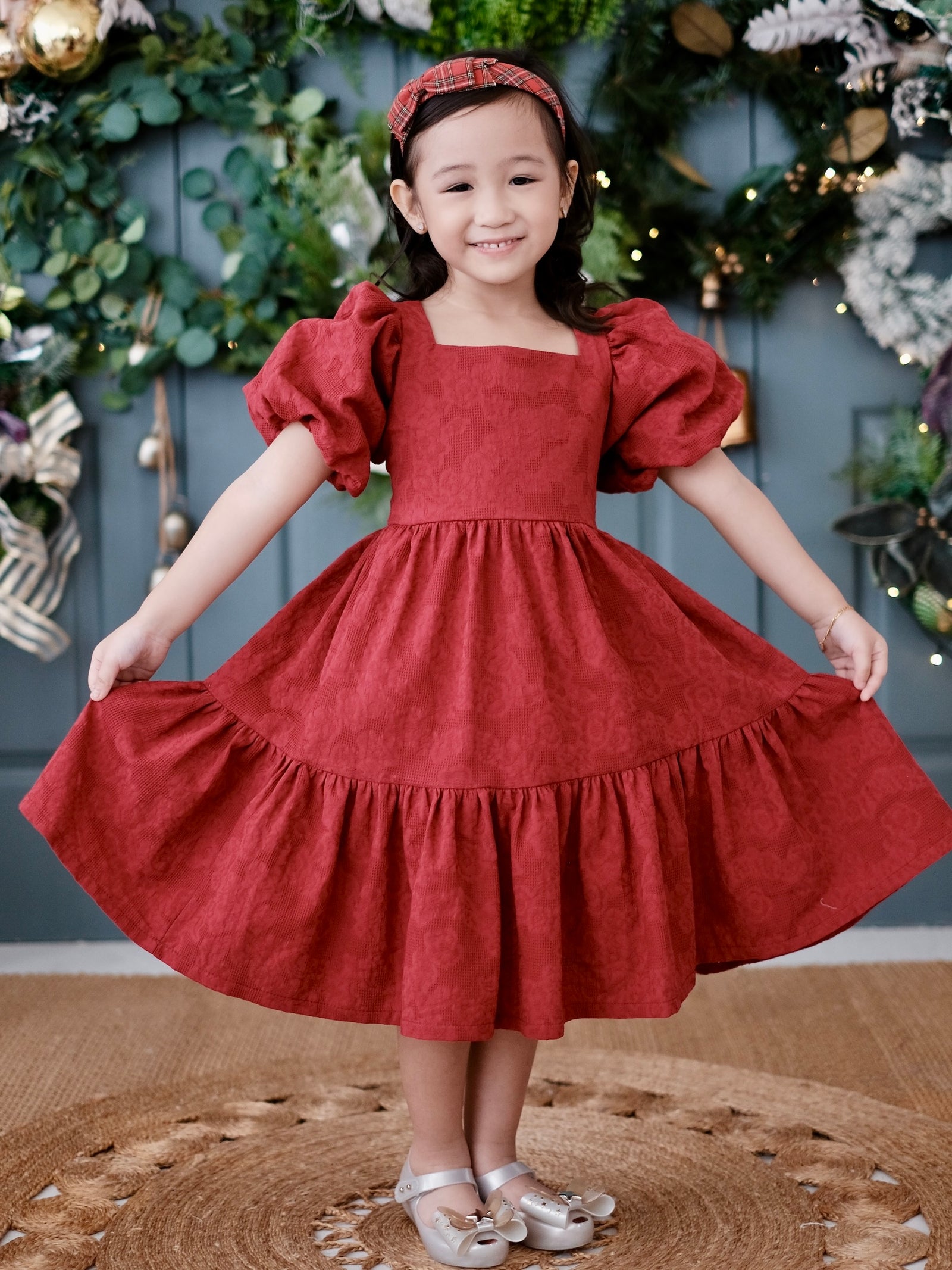 Merida Dress in Brick Red