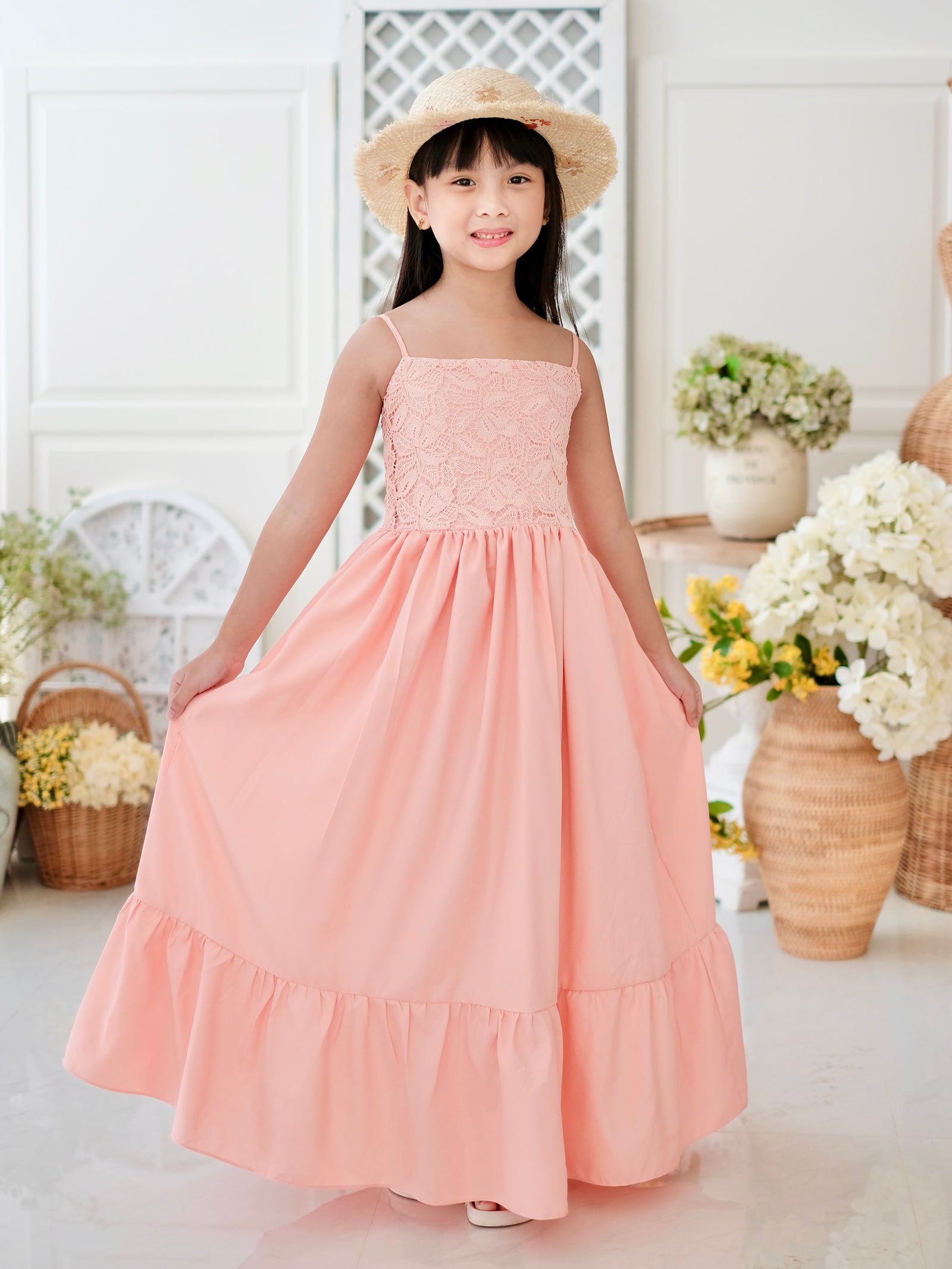 Amelia Dress in Peach