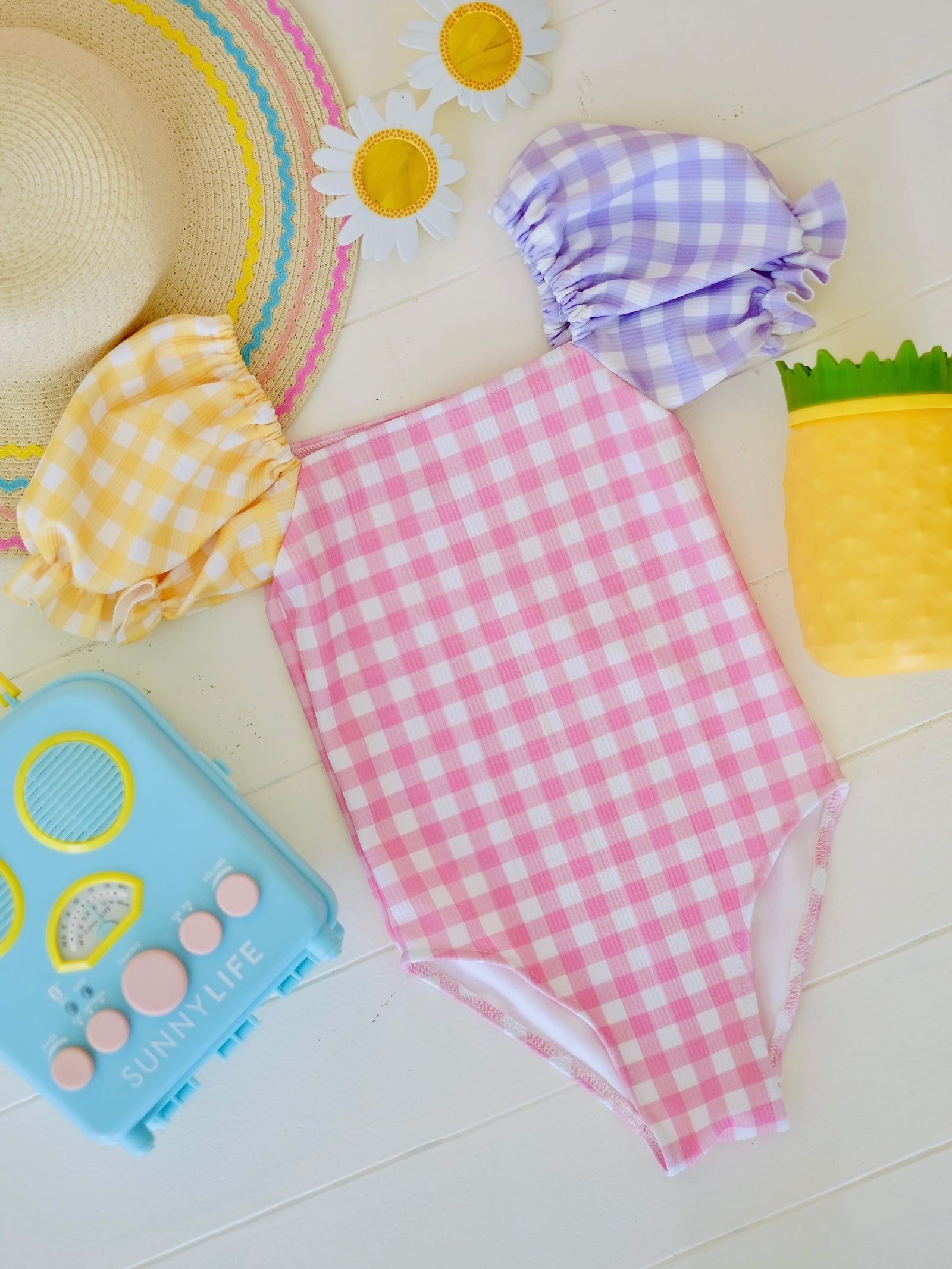 Ceara Bodysuit | Color Block Gingham