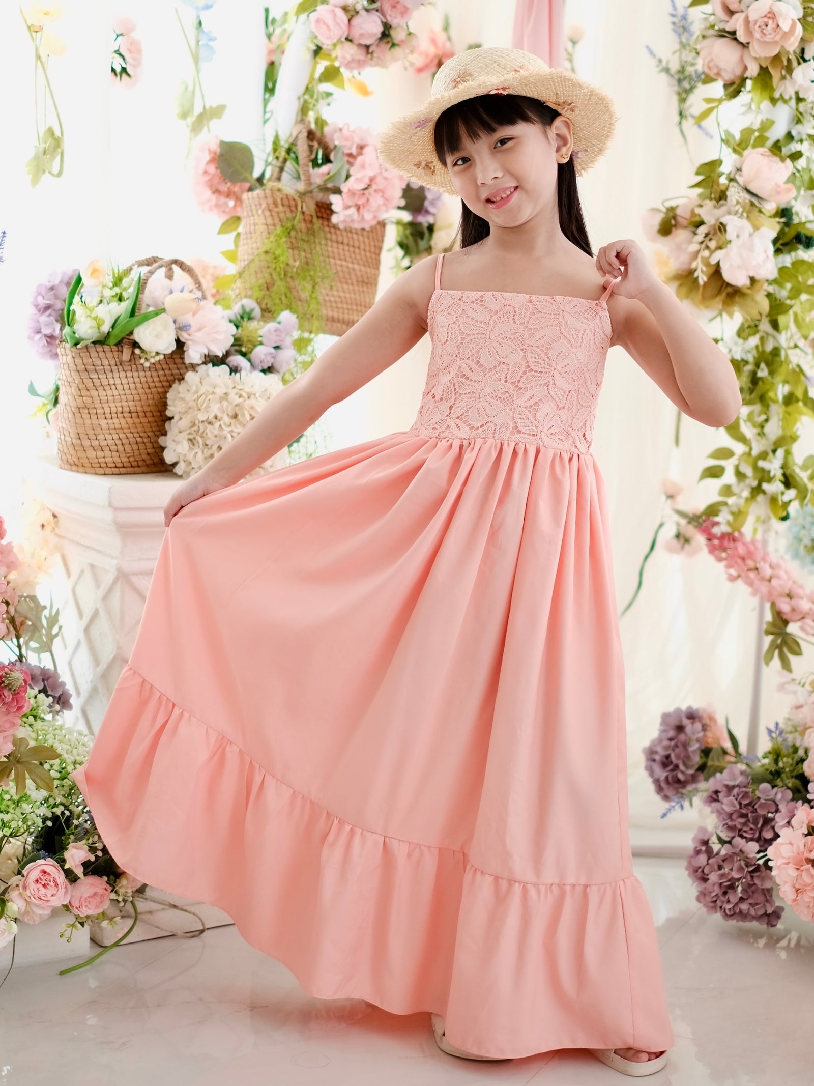 Amelia Dress in Peach