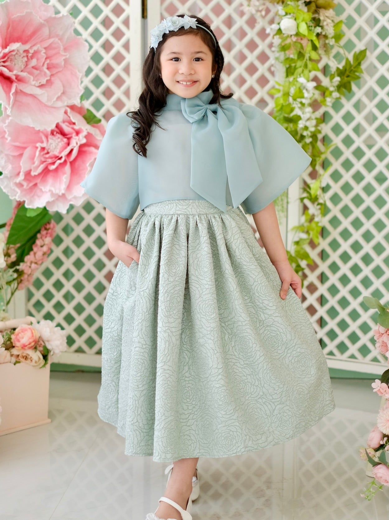Henriette Jacquard Skirt | Sage