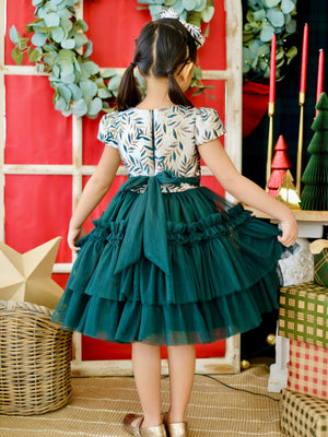 Iveline Mini Dress in Hunter Green