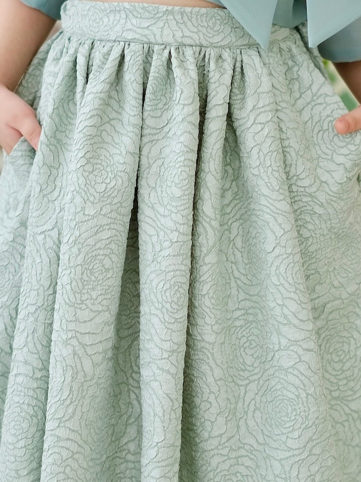 Henriette Jacquard Skirt | Sage