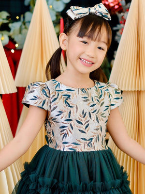 Iveline Mini Dress in Hunter Green