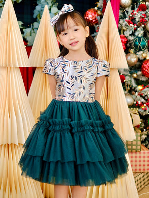 Iveline Mini Dress in Hunter Green