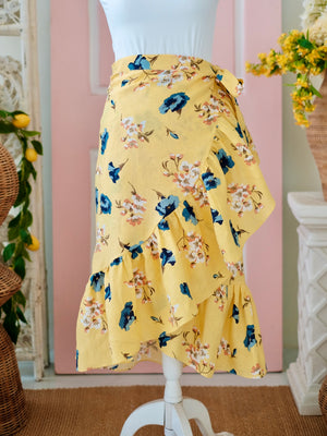 Amparo Linen Wrap Skirt