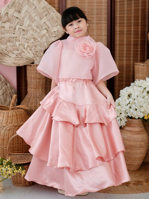 Lana Silk Maxi Skirt in Blush