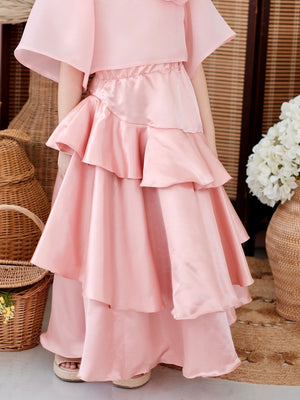 Lana Silk Maxi Skirt in Blush