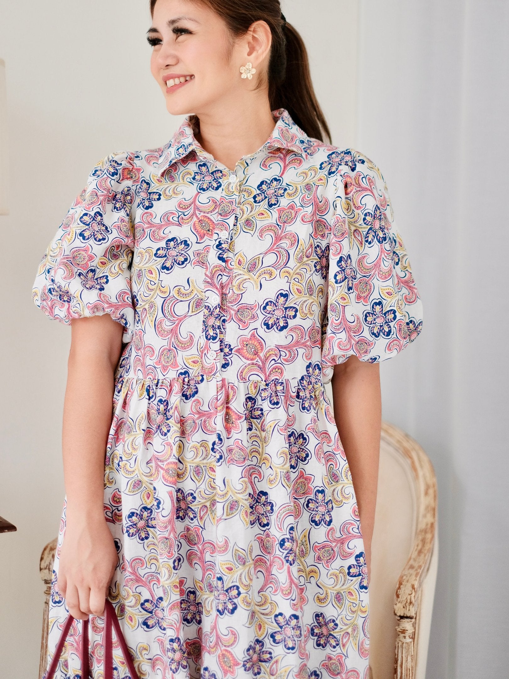 Havana Linen Dress in Paisley