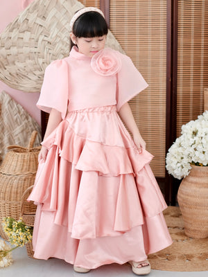 Lana Silk Maxi Skirt in Blush
