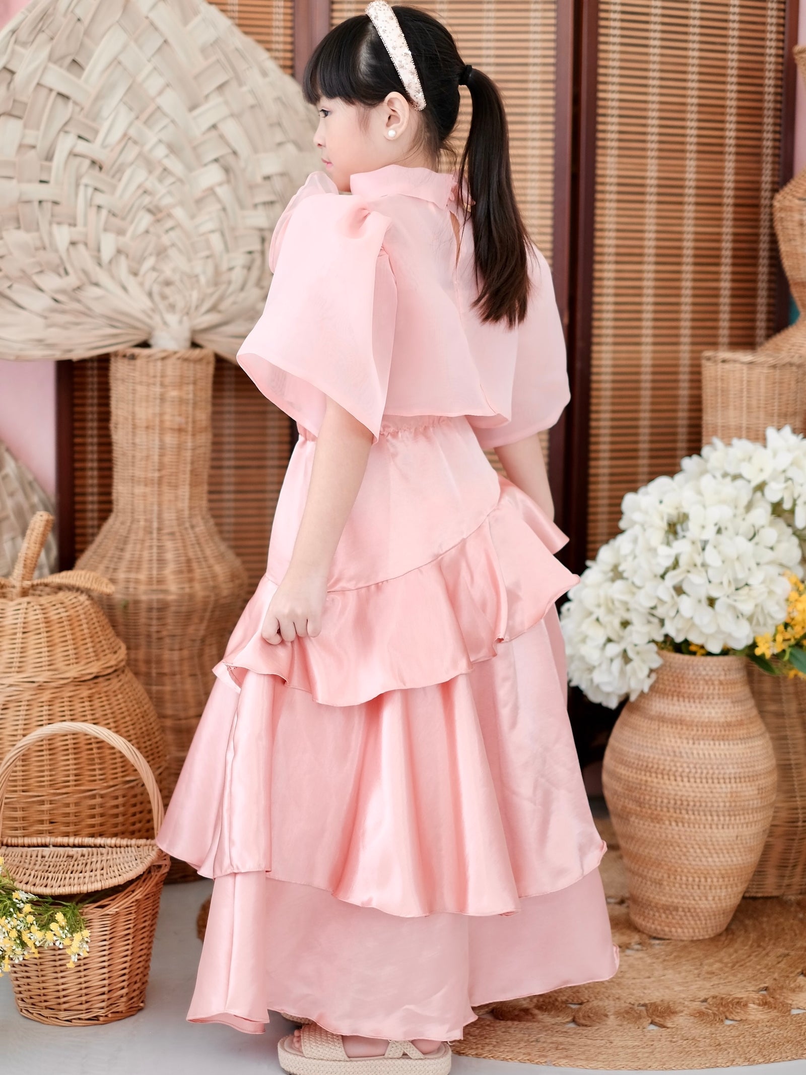 Lana Silk Maxi Skirt in Blush