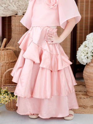 Lana Silk Maxi Skirt in Blush