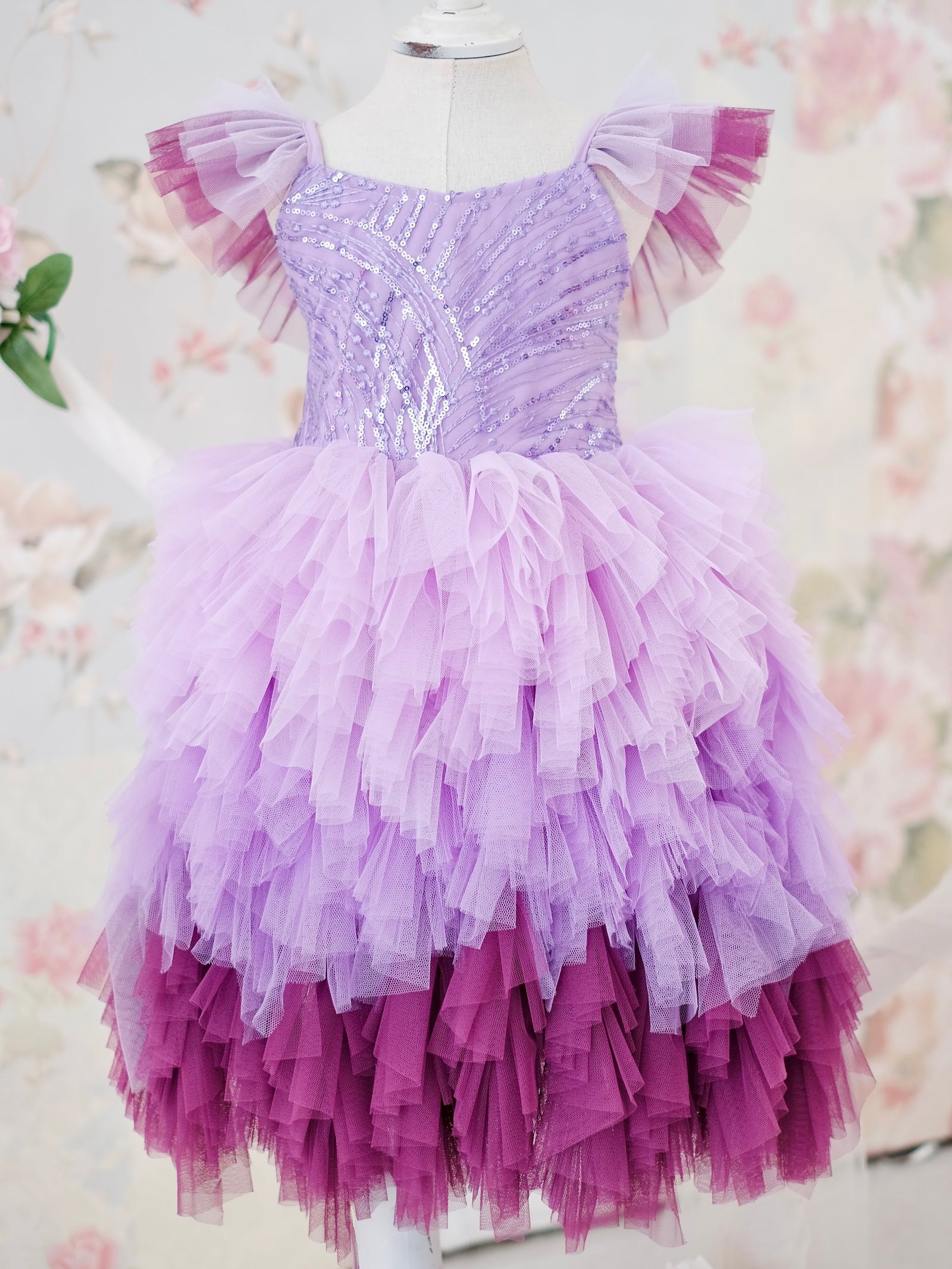 Laurette Tutu Dress in Purple Fantasy