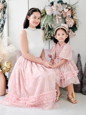 Sabrina Midi Tutu Skirt | Rose Gold and Blush | Pre-order