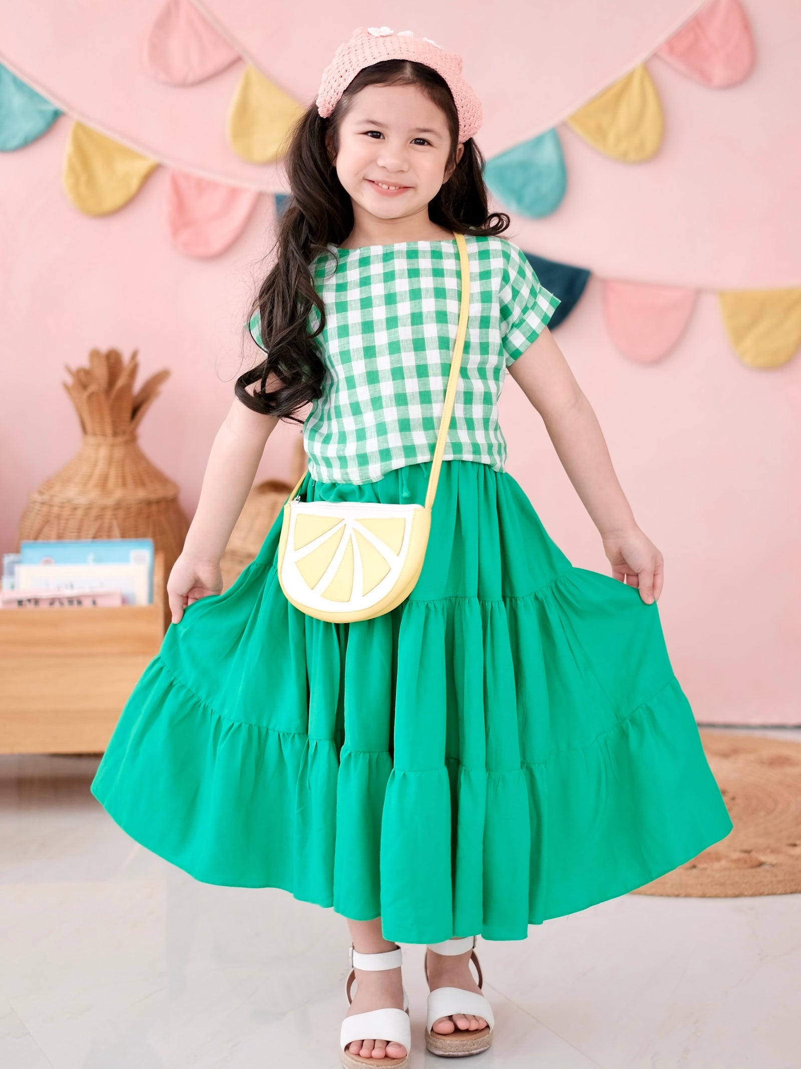 Minka Set | Gingham Linen Top and Skirt