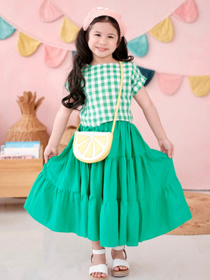 Minka Set | Gingham Linen Top and Skirt