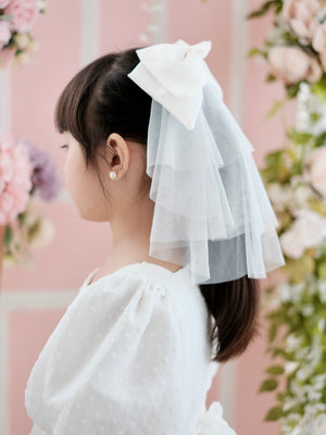 Bow Veil in Silk Crepe