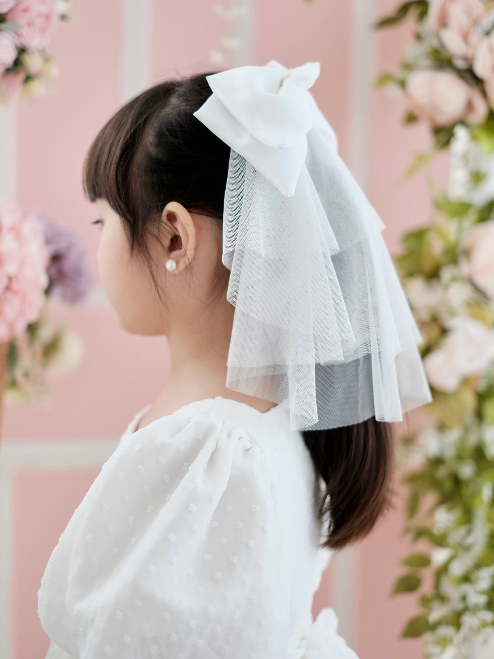 Bow Veil in Silk Crepe