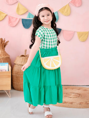 Minka Set | Gingham Linen Top and Skirt