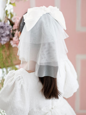 Bow Veil in Silk Crepe