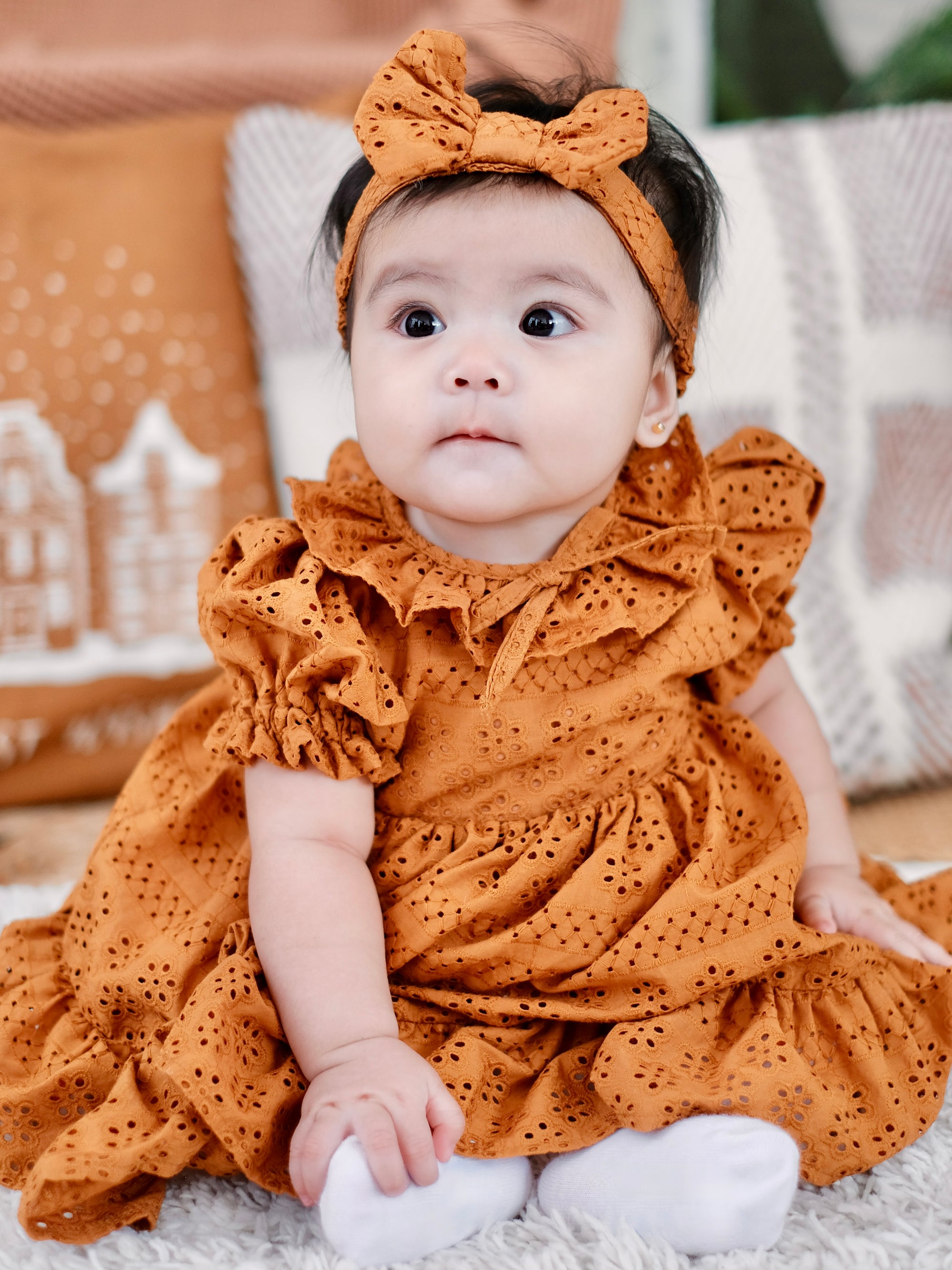 Presley Dress | Set with Headband  | Marigold