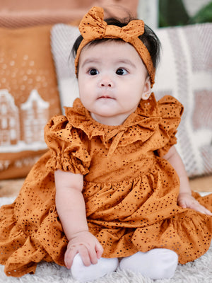 Presley Dress | Set with Headband  | Marigold