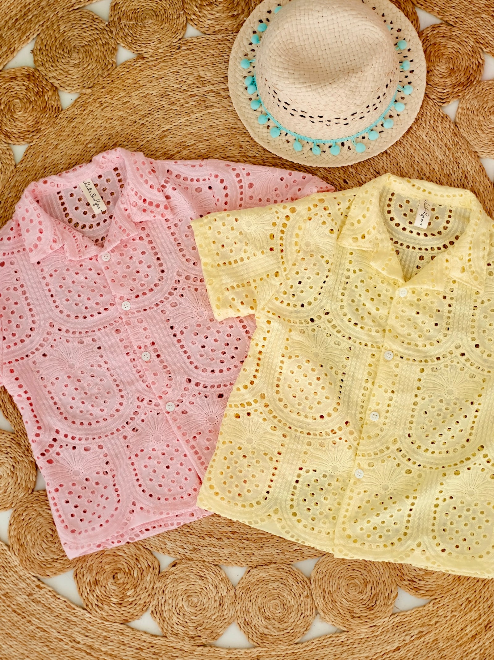 Open Collar Shirt | Pineapple Broderie