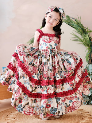 Ingrid Dress in Floral Burgundy