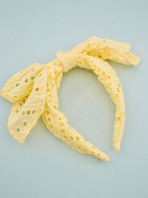 Broderie Bow Headband