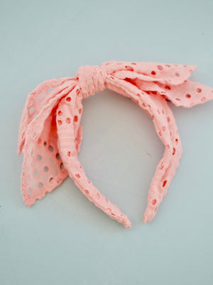 Broderie Bow Headband