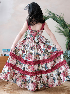 Ingrid Dress in Floral Burgundy