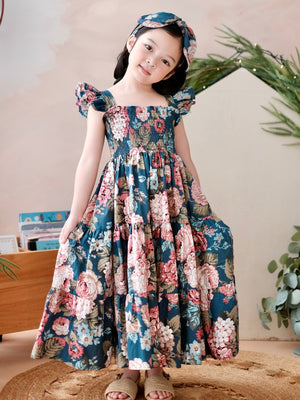 Amina Floral Long Midi Dress