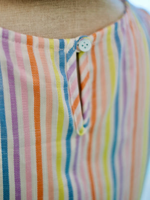 Aila Drawstring Top | Rainbow Stripes