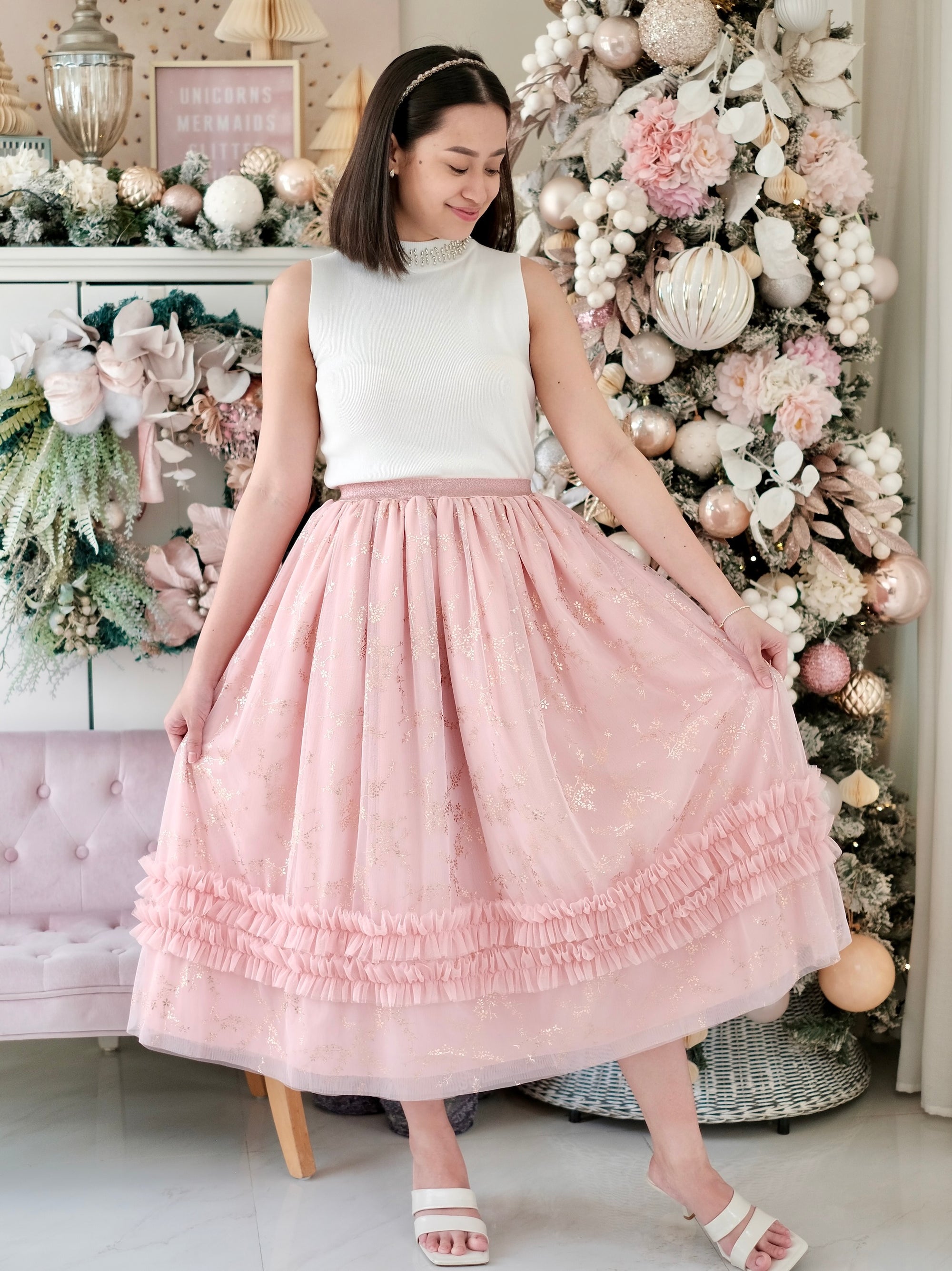 Sabrina Midi Tutu Skirt | Rose Gold and Blush | Pre-order
