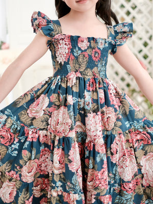 Amina Floral Long Midi Dress