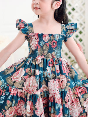 Amina Floral Long Midi Dress