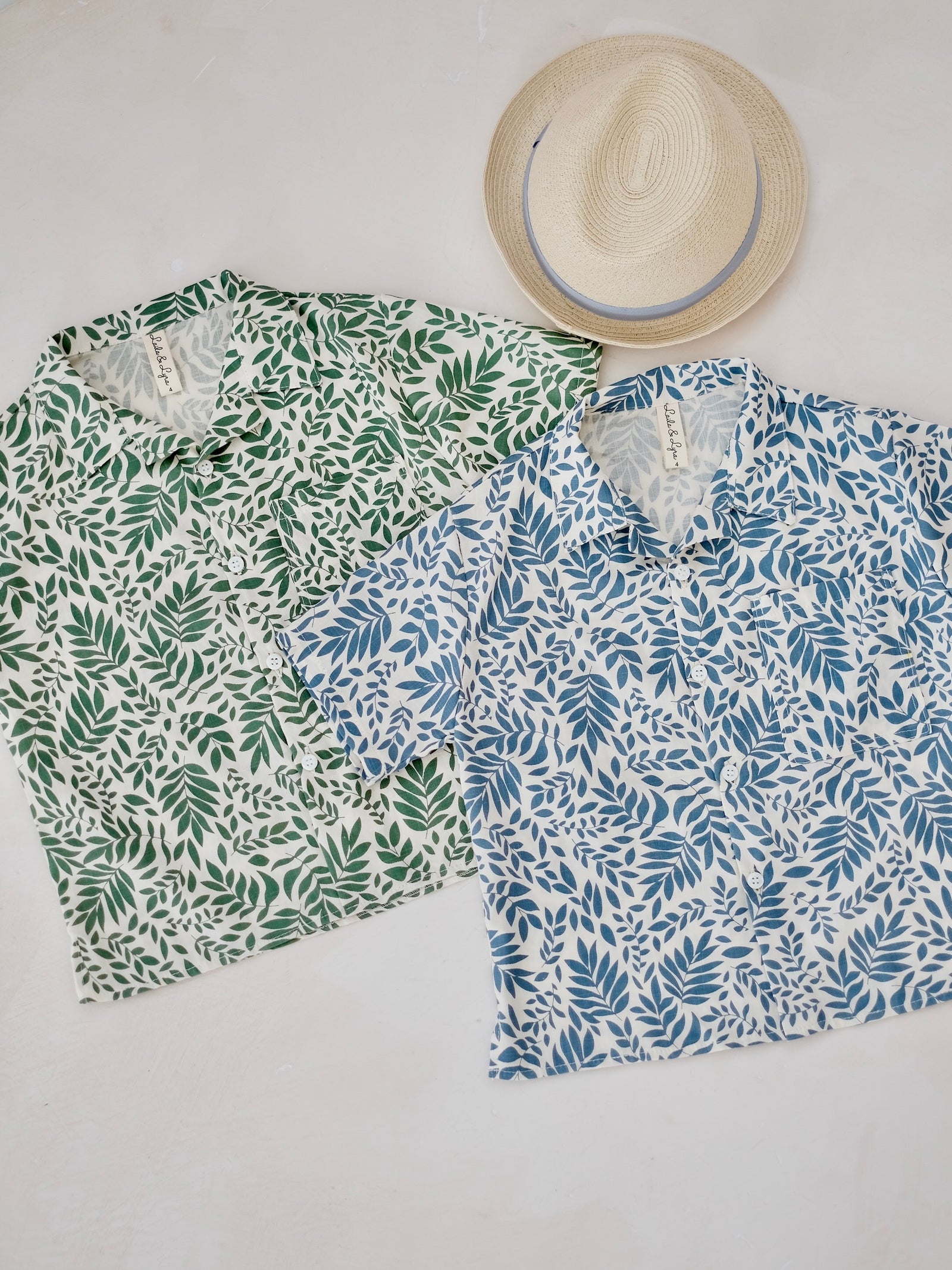 Open Collar Shirt | Leaf Print