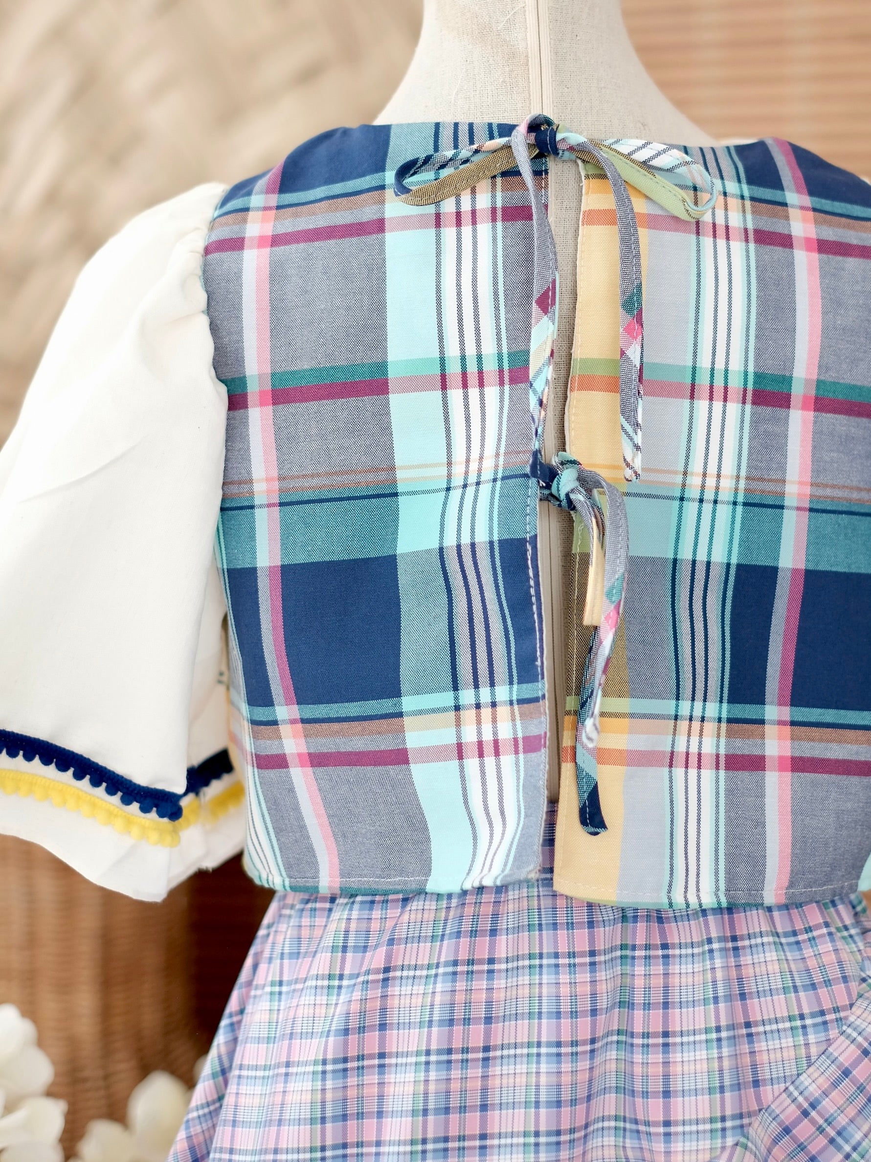 Carmelita Top | Yellow + Blue Linen