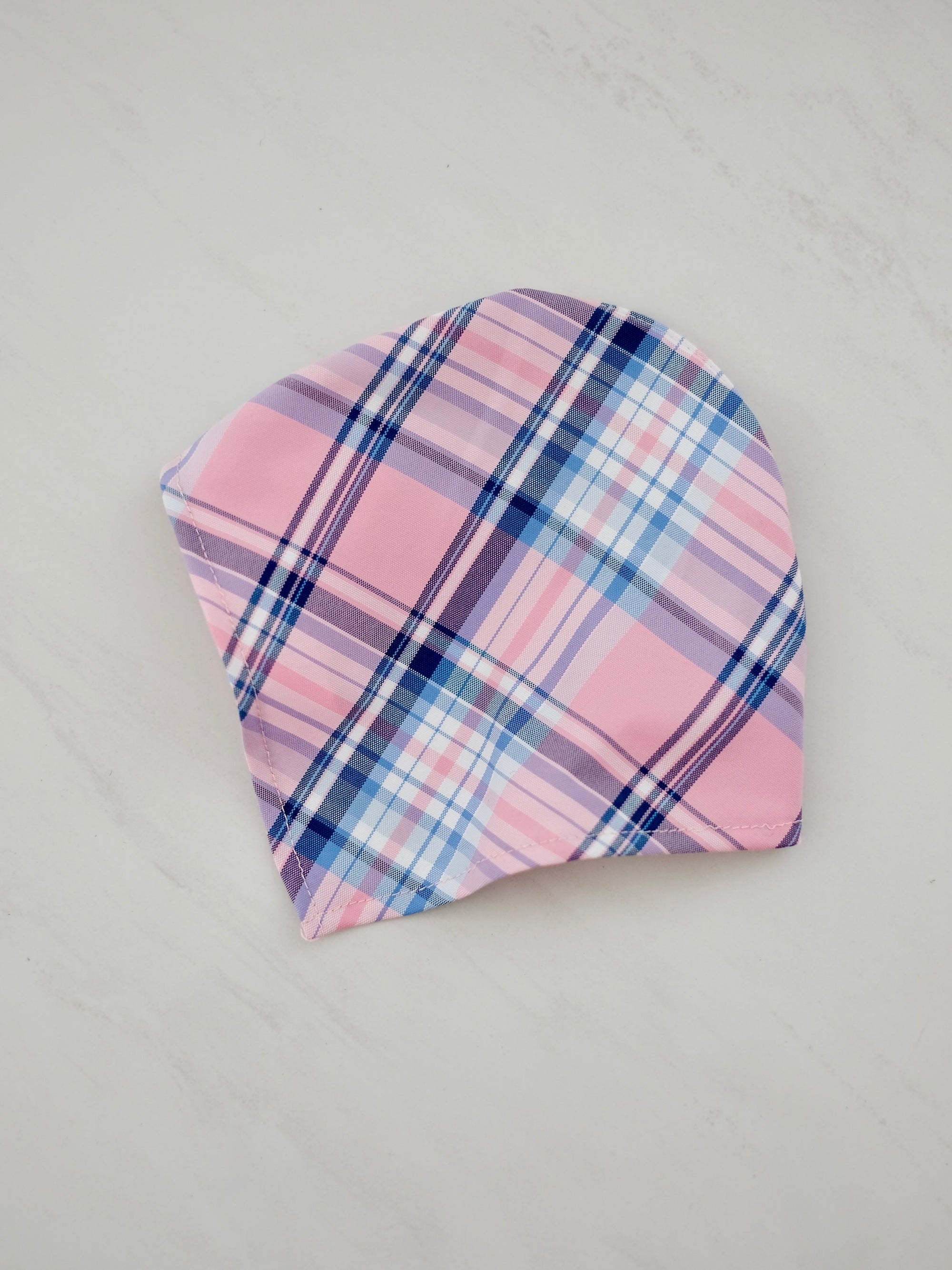 Headband Bandana | Pink and Blue Plaid