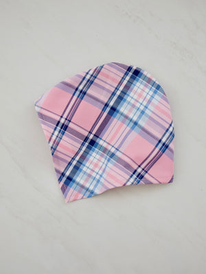Headband Bandana | Pink and Blue Plaid
