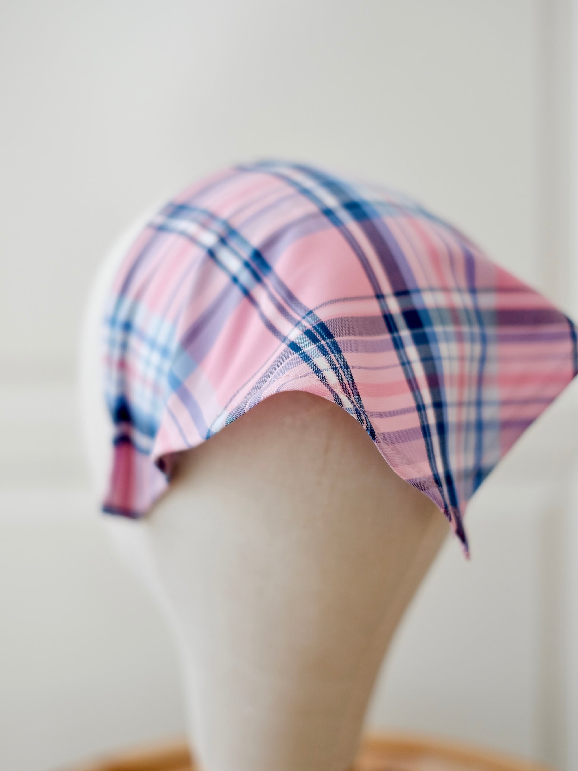 Headband Bandana | Pink and Blue Plaid