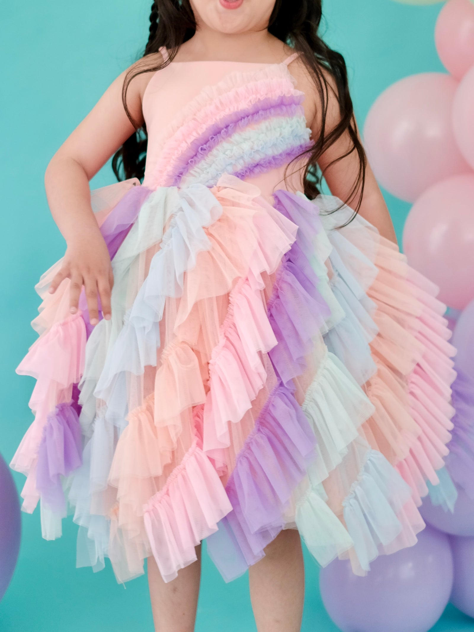 Lyra Tutu Dress | Rainbow Cotton Candy
