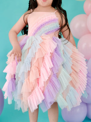 Lyra Tutu Dress | Rainbow Cotton Candy