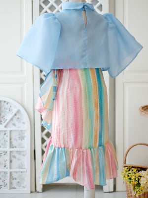 Amparo Wrap Skirt in Pastel Stripes