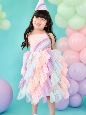 Lyra Tutu Dress | Rainbow Cotton Candy