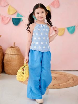 Raya Set | Daisy Print Top + Linen Pants